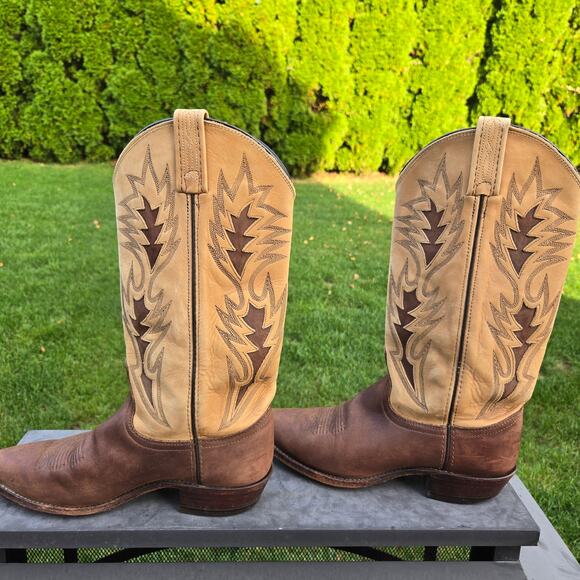 Dan Post Womens Boots Two-Tone Leather Suede Size 8M Western Pointed Toe *read* - Picture 2 of 15